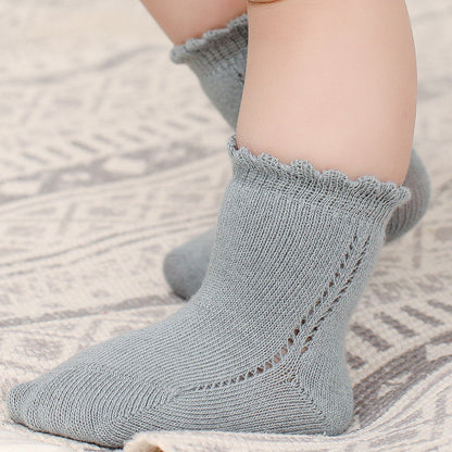 2021 autumn new European and American Spanish style loose mouth newborn baby socks side leakage boys and girls baby socks baby magazin 