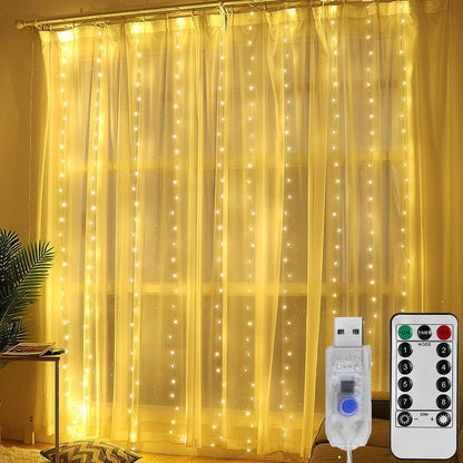 3M LED Curtain Garland Led Usb String Lights Fairy Festoon Remote Control Christmas Decorations for Home Garland on The Window baby magazin 