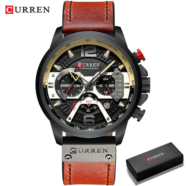 CURREN Casual Sport Watches for Men Blue Top Brand Luxury Military Leather Wrist Watch Man Clock Fashion Chronograph Wristwatch baby magazin 