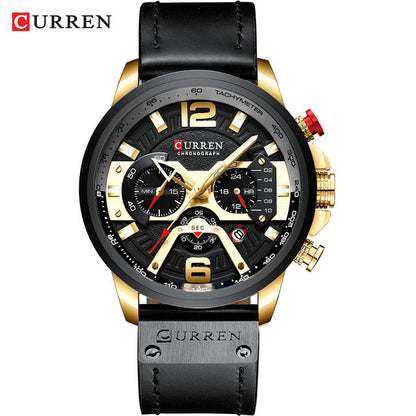 CURREN Casual Sport Watches for Men Blue Top Brand Luxury Military Leather Wrist Watch Man Clock Fashion Chronograph Wristwatch baby magazin 