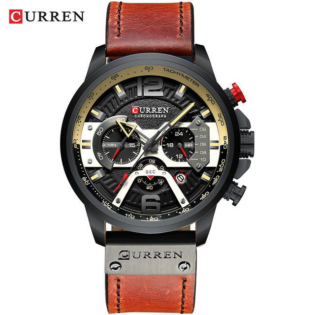 CURREN Casual Sport Watches for Men Blue Top Brand Luxury Military Leather Wrist Watch Man Clock Fashion Chronograph Wristwatch baby magazin 