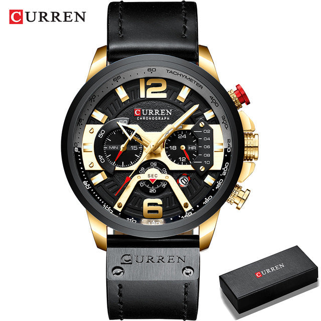 CURREN Casual Sport Watches for Men Blue Top Brand Luxury Military Leather Wrist Watch Man Clock Fashion Chronograph Wristwatch baby magazin 