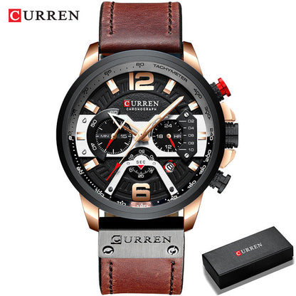 CURREN Casual Sport Watches for Men Blue Top Brand Luxury Military Leather Wrist Watch Man Clock Fashion Chronograph Wristwatch baby magazin 