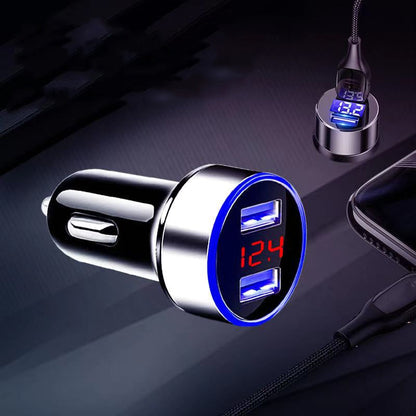 Car Charger Dual USB QC 3.0 Adapter Cigarette Lighter LED Voltmeter For All Types Mobile Phone Charger Smart Dual USB Charging baby magazin 