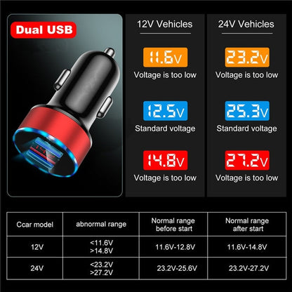 Car Charger Dual USB QC 3.0 Adapter Cigarette Lighter LED Voltmeter For All Types Mobile Phone Charger Smart Dual USB Charging baby magazin 