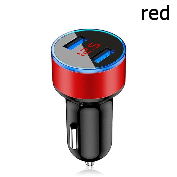 Car Charger Dual USB QC 3.0 Adapter Cigarette Lighter LED Voltmeter For All Types Mobile Phone Charger Smart Dual USB Charging baby magazin 