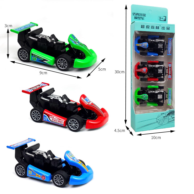 Children's alloy car model boy pull back police car racing Zhongba school bus baby resistant toy car suit baby magazin 