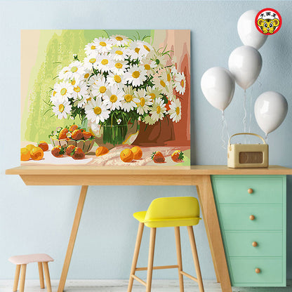 Colorful and gorgeous flower diy numbers oil painting living room porch decorative wall canvas painting unique gift baby magazin 
