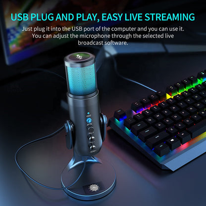 DLDZ Mic type-c Gaming Studio Microfone USB Professional Youtube Recording Condenser Microphone RGB for PC OEM Factory New Wired baby magazin 