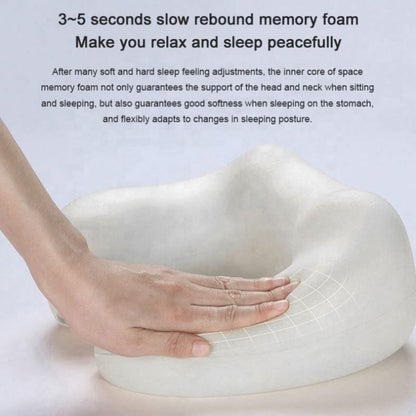 Headrest Neck Memory Foam Round Massage Neck Protection Pillow Cover Warmth Velvet Haze Blue baby magazin