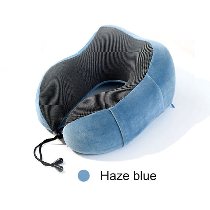 Headrest Neck Memory Foam Round Massage Neck Protection Pillow Cover Warmth Velvet Haze Blue baby magazin