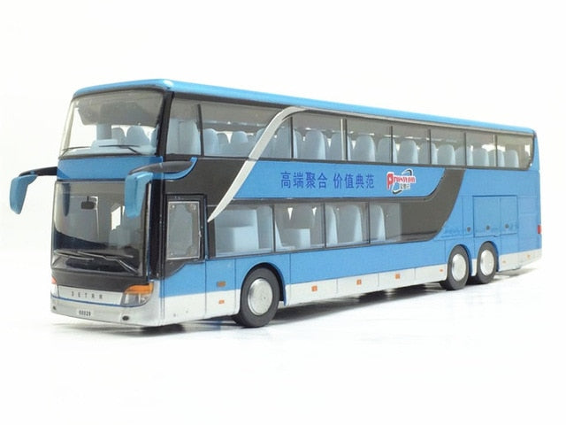 Sale High quality 1:32 alloy pull back bus model,high imitation Double sightseeing bus,flash toy vehicle, free shipping baby magazin 