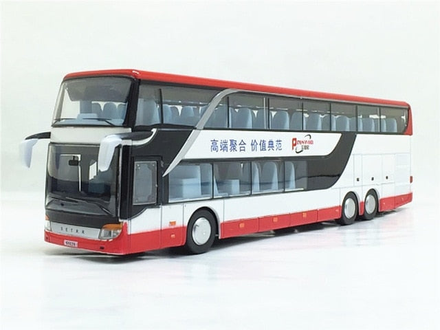 Sale High quality 1:32 alloy pull back bus model,high imitation Double sightseeing bus,flash toy vehicle, free shipping baby magazin 