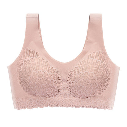 Thin Push Up Vest Bra Women Seamless Underwear Solid Lace Soft Comfortable Sleep Top With Chest Padded Bras For Women M L XL XXL baby magazin 